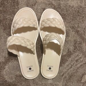Shade & Shore Ivory Braided Sandals